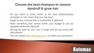 Choose the best shampoo to remove dandruff & grow hair