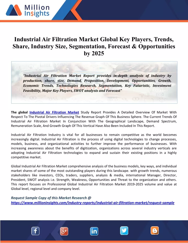 industrial air filtration market global