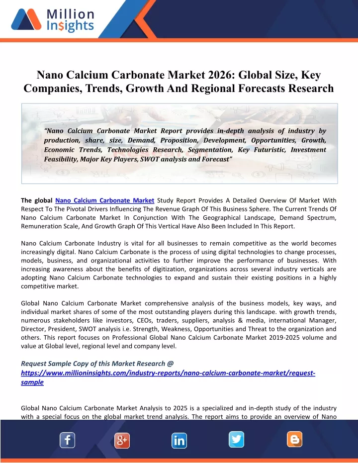 nano calcium carbonate market 2026 global size