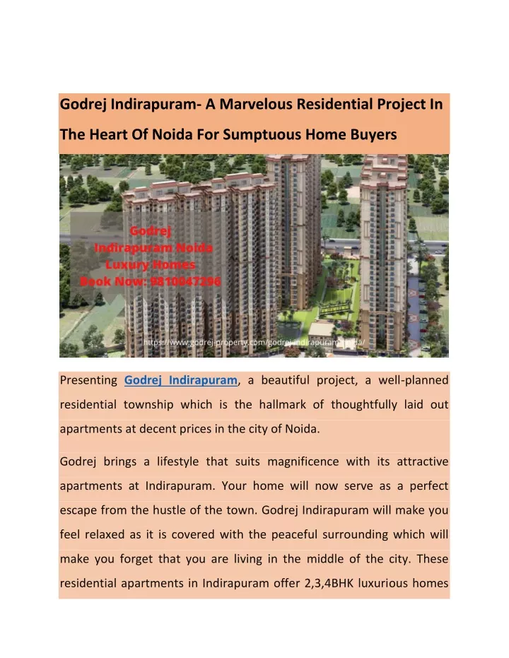 godrej indirapuram a marvelous residential