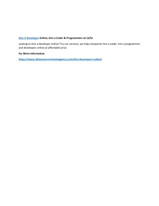 hire a developer online hire a coder programmers