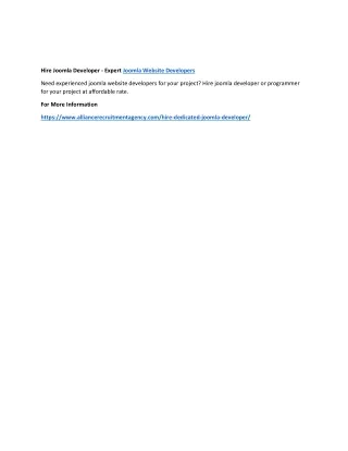 hire joomla developer expert joomla website