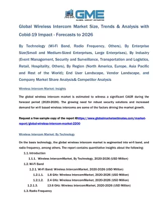 global wireless intercom market size trends