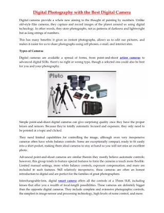digital photography with the best digital camera