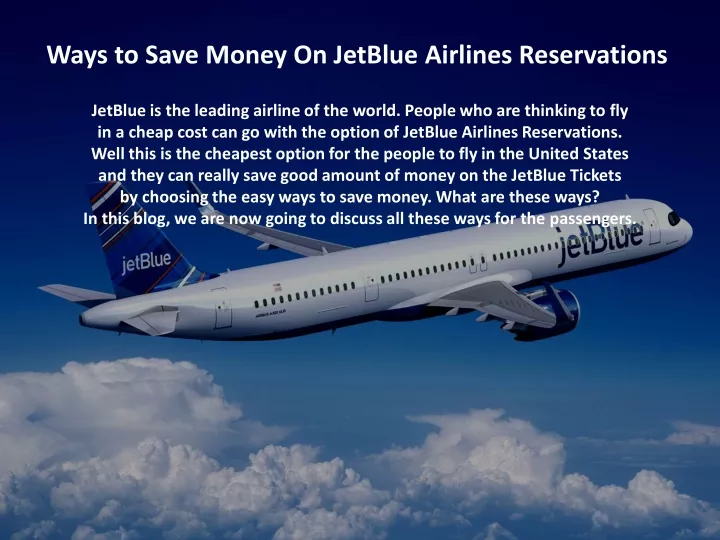 ways to save money on jetblue airlines