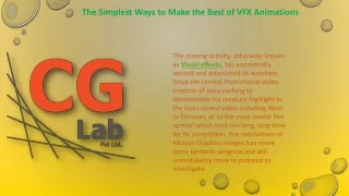 The Visual Effects Company | The CG Lab