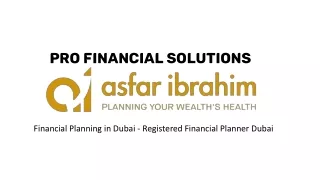 Registered Financial Planner Dubai