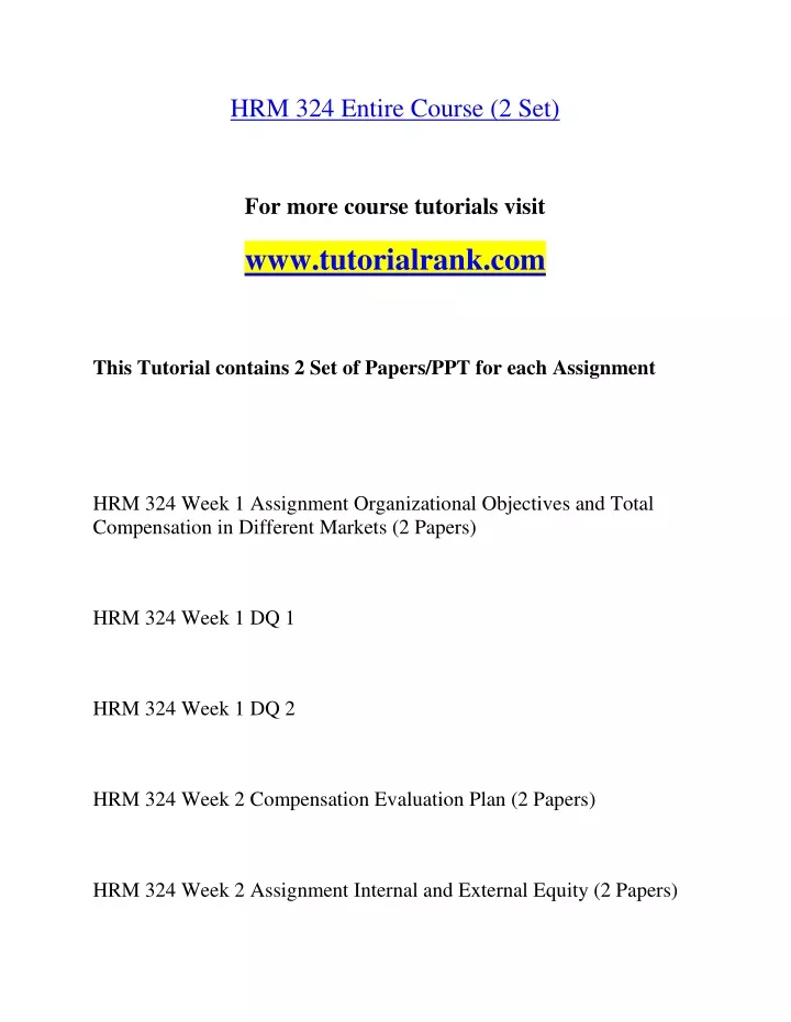 hrm 324 entire course 2 set