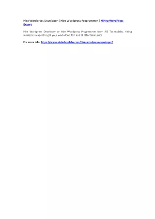 hire wordpress developer hire wordpress