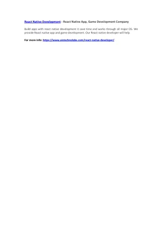react native development react native app game