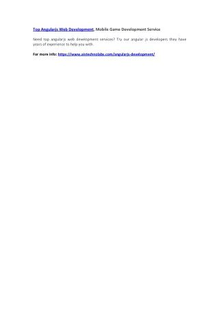 top angularjs web development mobile game