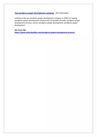 top wordpress plugin development company