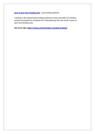 peer to peer best lending sites p2p lending