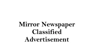 mirror newspaper classified advertisement