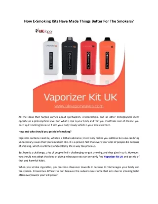 how e smoking kits have made things better
