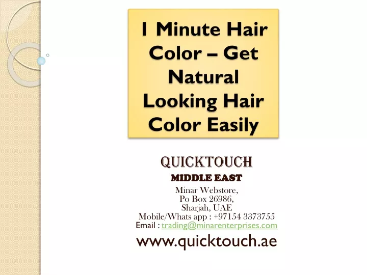 1 minute hair color get natural looking hair color easily