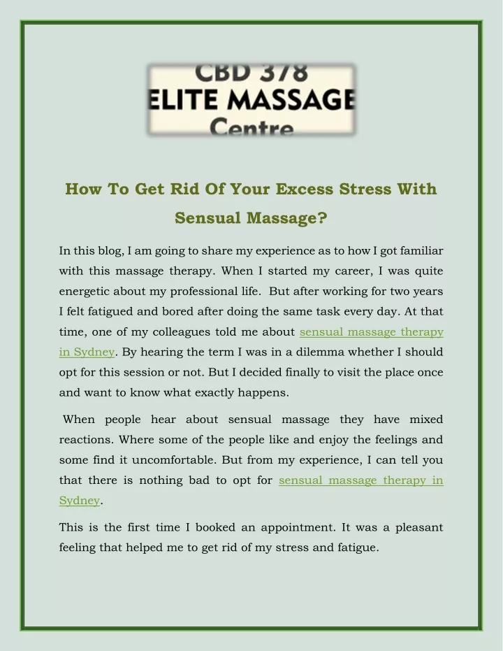 how to get rid of your excess stress with