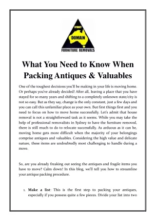 what you need to know when packing antiques