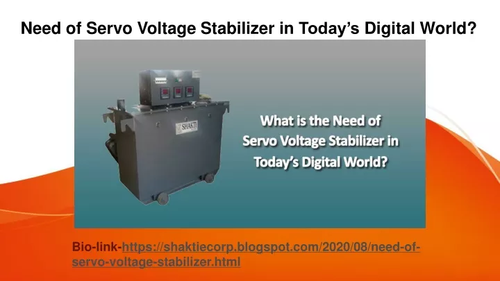 need of servo voltage stabilizer in today