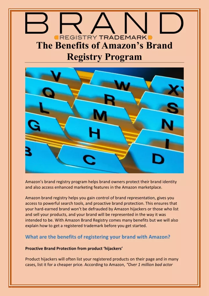the benefits of amazon s brand registry program