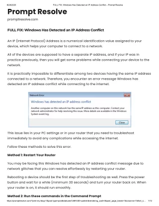 FULL FIX: Windows Has Detected an IP Address Conflict