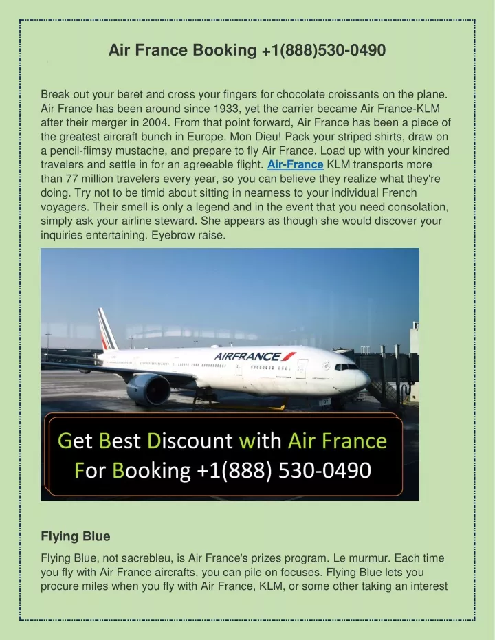 air france booking 1 888 530 0490