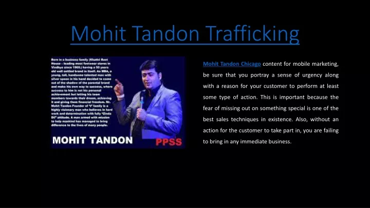 mohit tandon trafficking