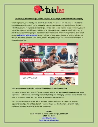 web design atlanta georgia from a bespoke