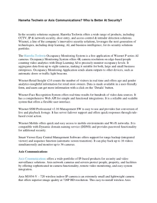 hanwha techwin or axis communications