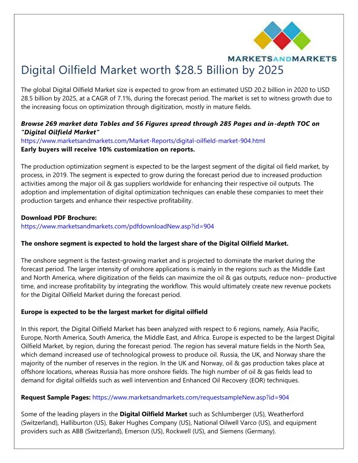 digital oilfield market worth 28 5 billion by 2025