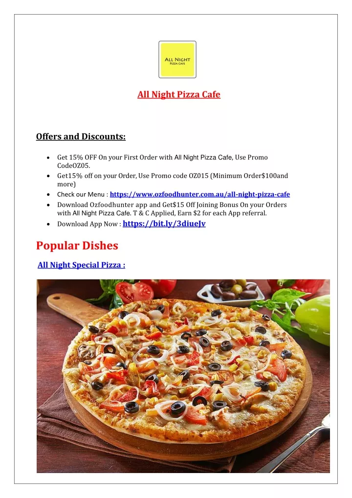all night pizza cafe