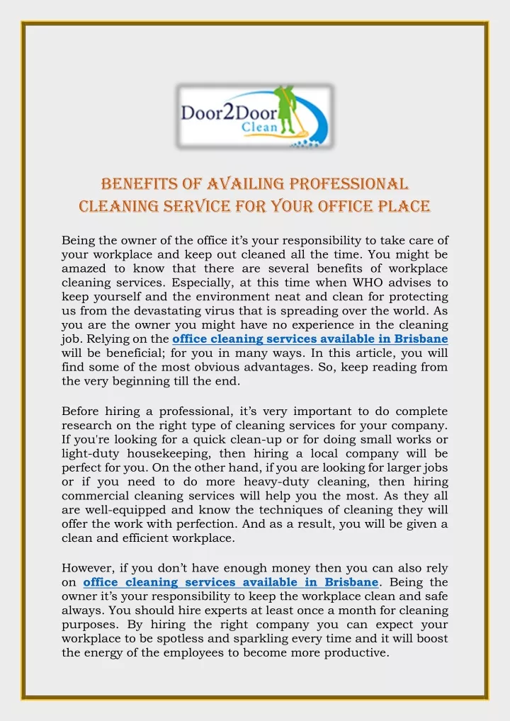 benefits of availing professional cleaning