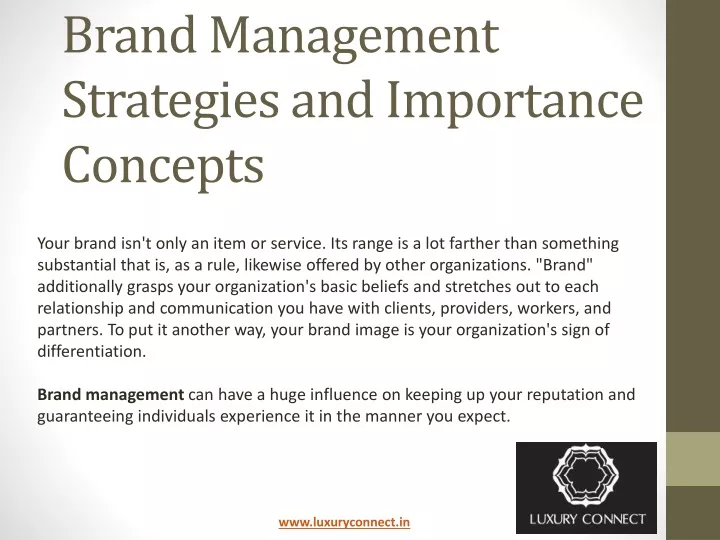 brand management strategies and importance concepts