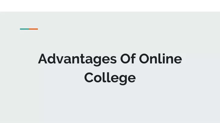 advantages of online college