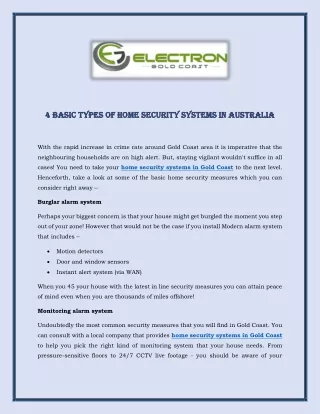 4 basic types of home security systems in 4 basic