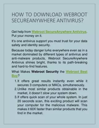 How to Download Webroot SecureAnywhere Antivirus?