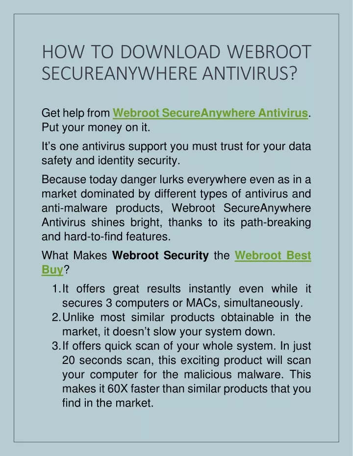 how to download webroot secureanywhere antivirus