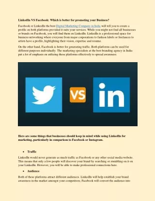 LinkedIn VS Facebook: Which is better for promoting your Business?