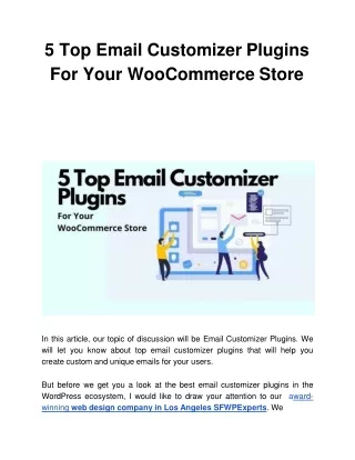 5 top email customizer plugins for your woocommerce store