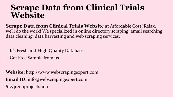 scrape data from clinical trials website