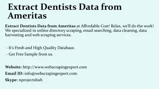 extract dentists data from ameritas