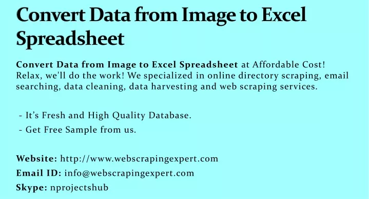 convert data from image to excel spreadsheet