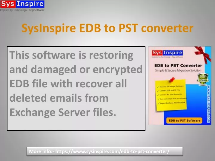 sysinspire edb to pst converter