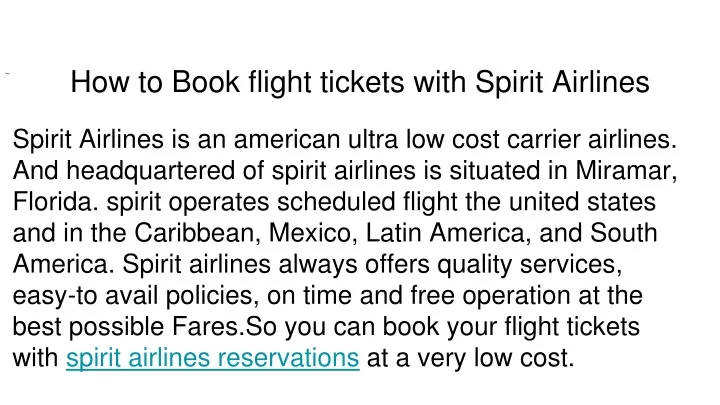 how to book flight tickets with spirit airlines