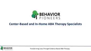 Center-based and In-home ABA Therapy in Dallas TX
