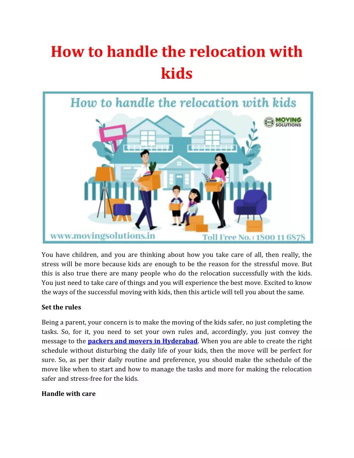 how to handle the relocation with kids