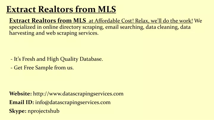 extract realtors from mls