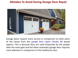Garage Door Repair Omaha NE