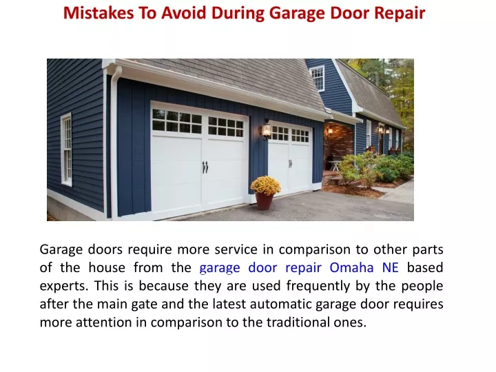 mistakes to avoid during garage door repair