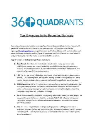top 10 vendors in the recruiting software